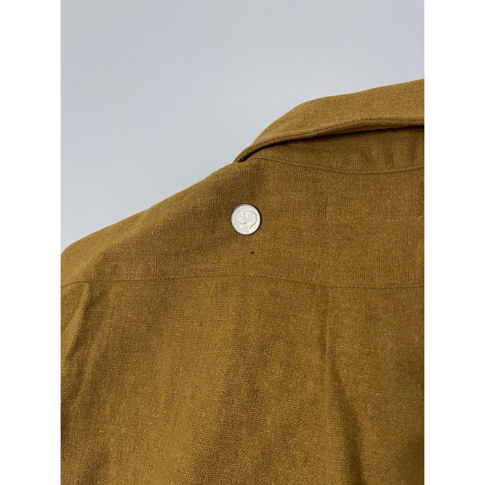 Holbrook Chinook Flannel Vintage 1970s Gold M 15 15 1/2 Wool Blend - Picture 10 of 10